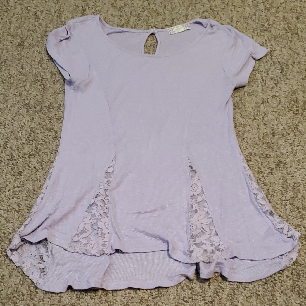 Pink Republic Lavender Lace Accent Top